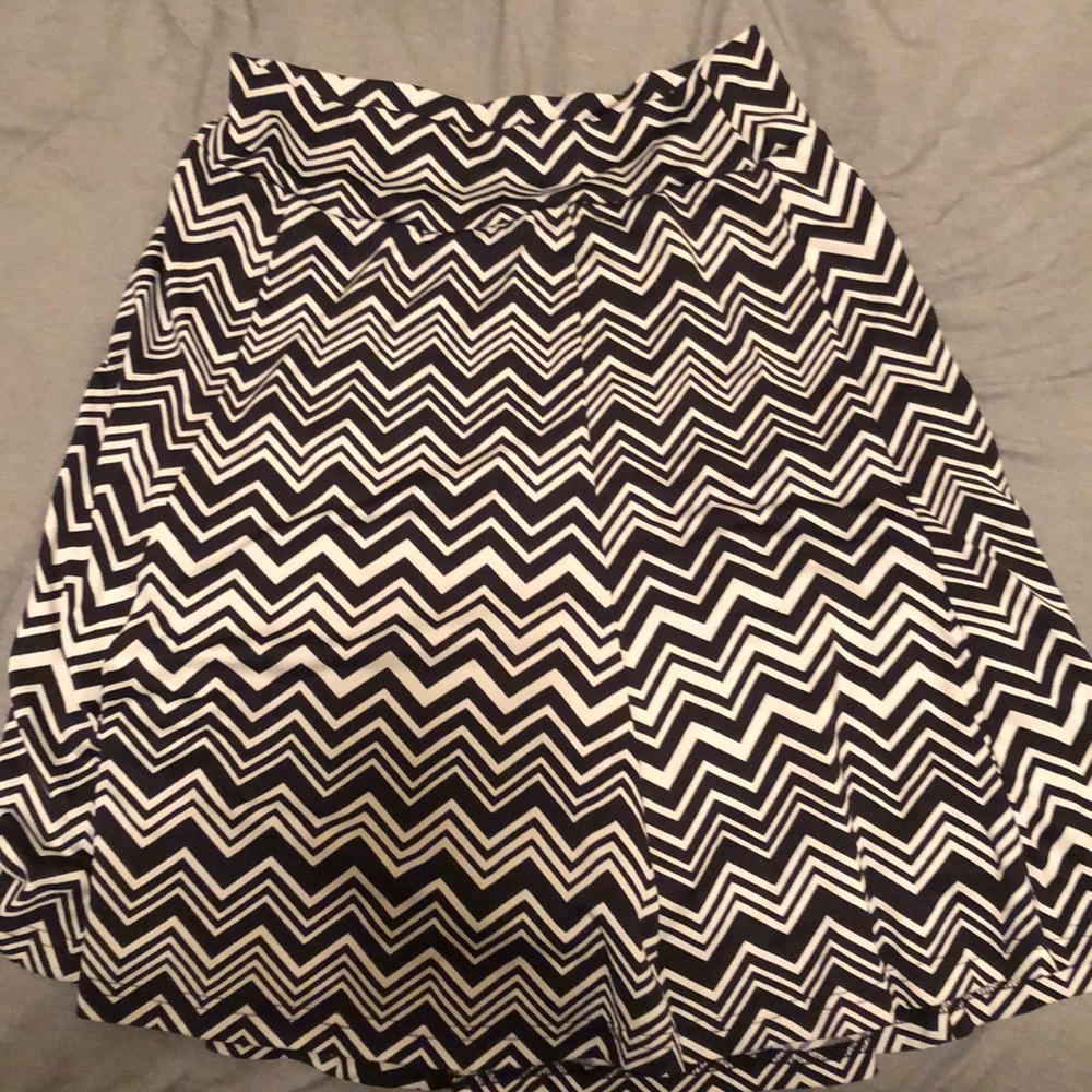 Black and white Chevron patterned circle skirt